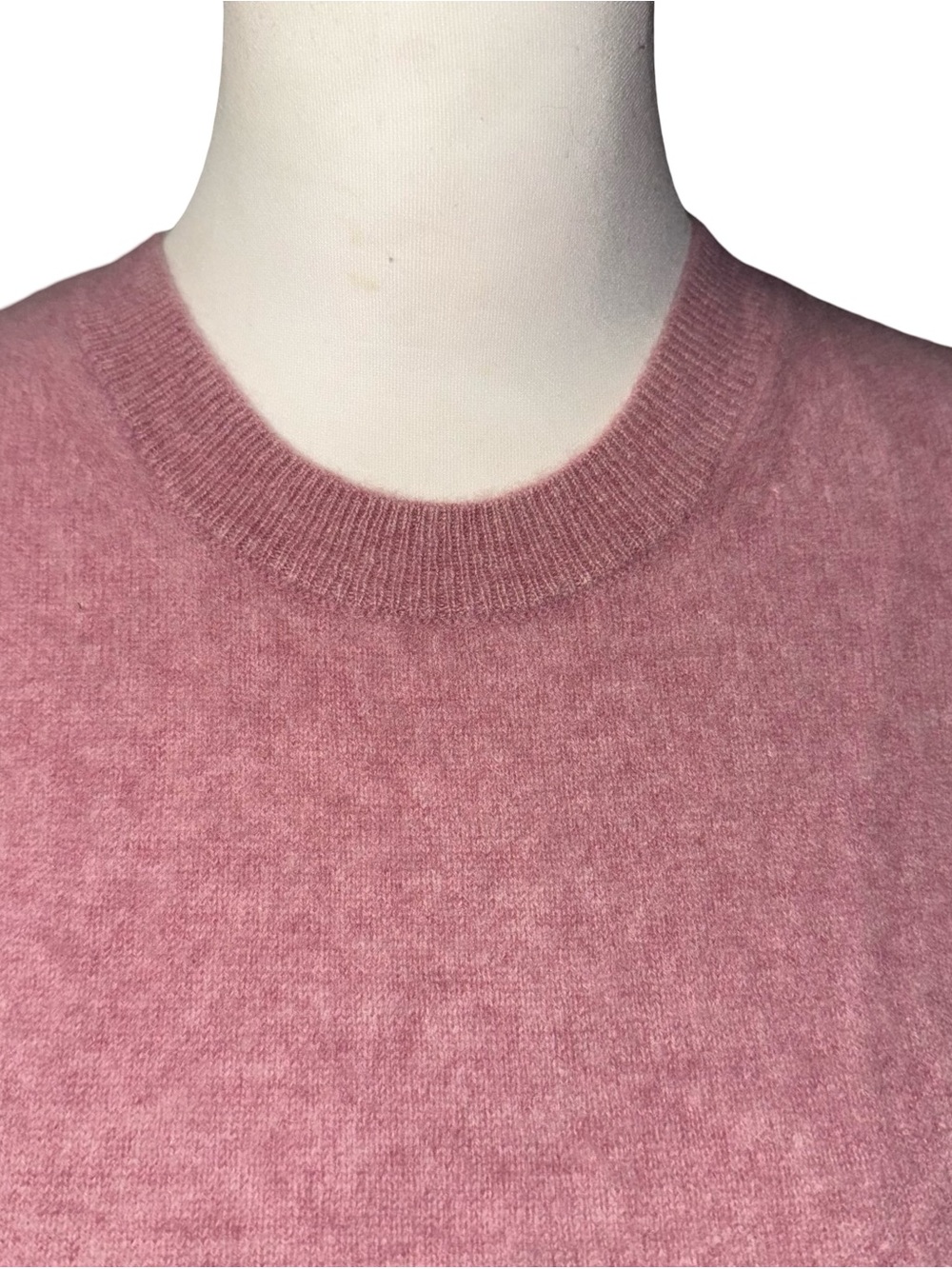 Quince Mongolian Cashmere Tee Classic Mauve Mist Short-Sleeve Sweater Medium - Picture 2 of 10